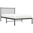 vidaXL Powder-Coated Steel Twin Bed Frame in Black