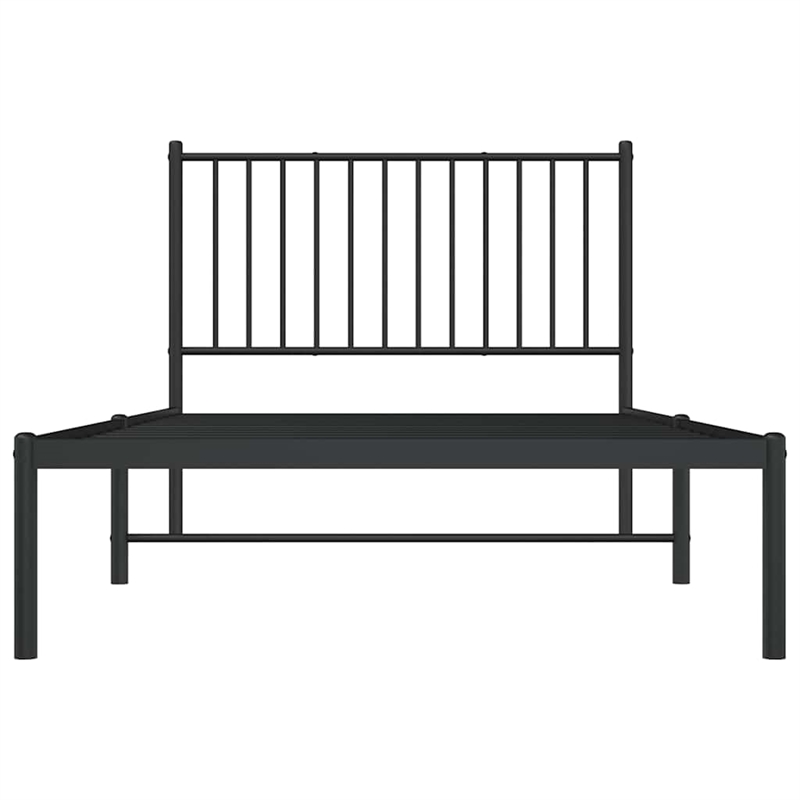vidaXL Powder-Coated Steel Twin Bed Frame in Black