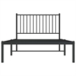 vidaXL Powder-Coated Steel Twin Bed Frame in Black