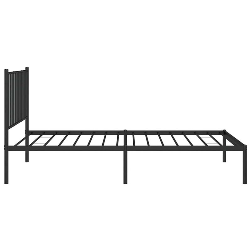 vidaXL Powder-Coated Steel Twin Bed Frame in Black