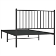 vidaXL Powder-Coated Steel Twin Bed Frame in Black