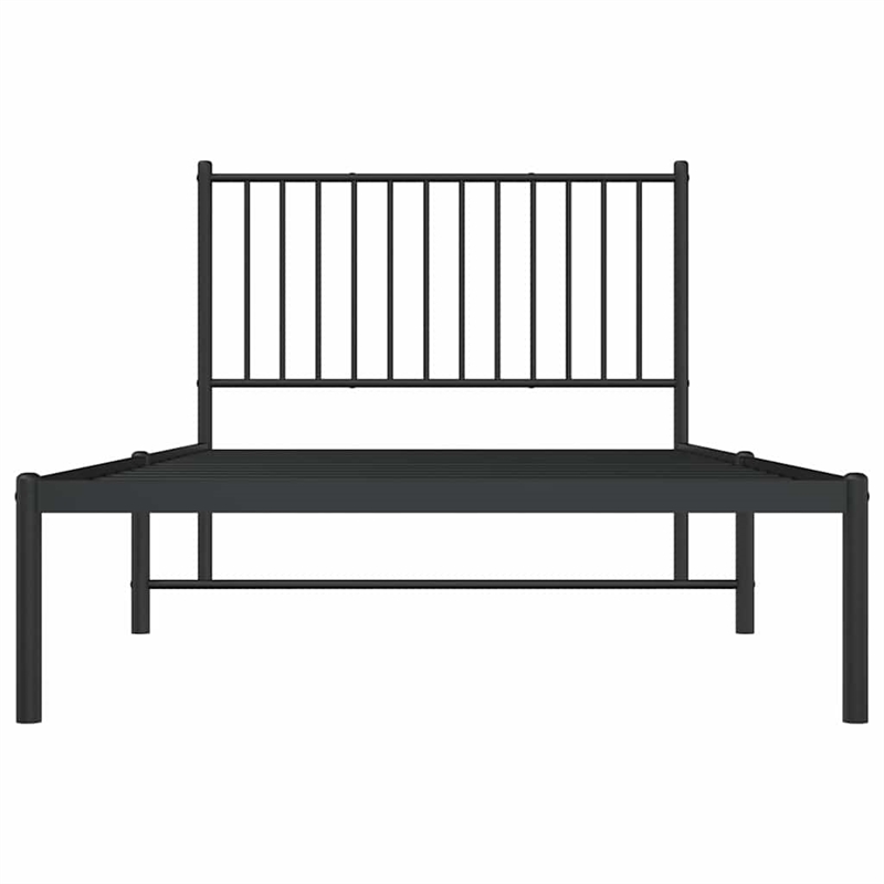 vidaXL Rectangular 39.4 x 78.7 Steel Bed Frame in Black