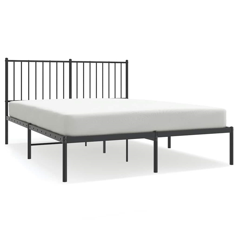 vidaXL Rectangular 53.1 X 74.8 Steel Bed Frame in Black