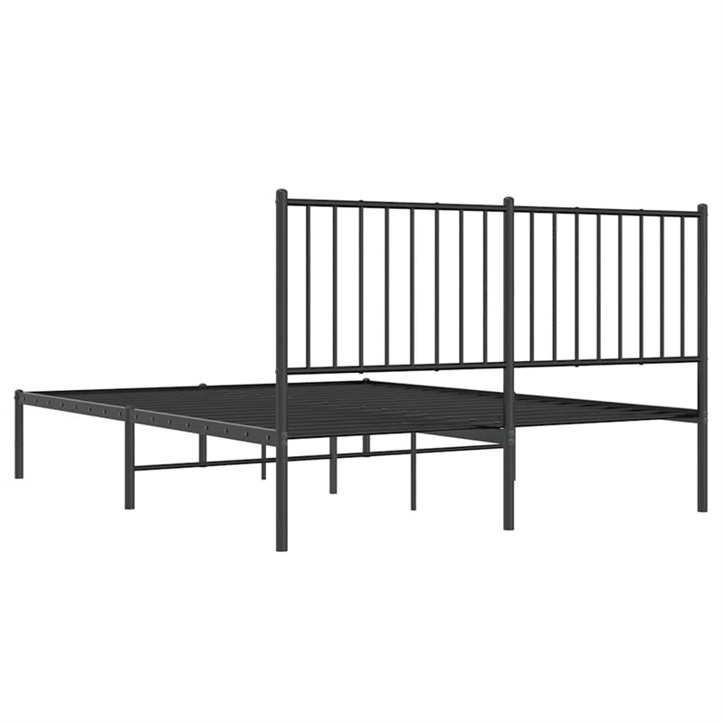 vidaXL Rectangular 53.1 X 74.8 Steel Bed Frame in Black