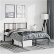 vidaXL Rectangular 53.1 X 74.8 Steel Bed Frame in Black