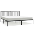 vidaXL Powder-Coated Steel Cal King/Double Bed Frame in Black