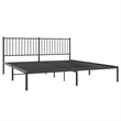 vidaXL Powder-Coated Steel Cal King/Double Bed Frame in Black