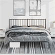 vidaXL Powder-Coated Steel Cal King/Double Bed Frame in Black