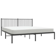 vidaXL Powder-Coated Steel Cal King/Double Bed Frame in Black