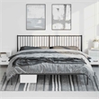 vidaXL Powder-Coated Steel King/Double Bed Frame in Black