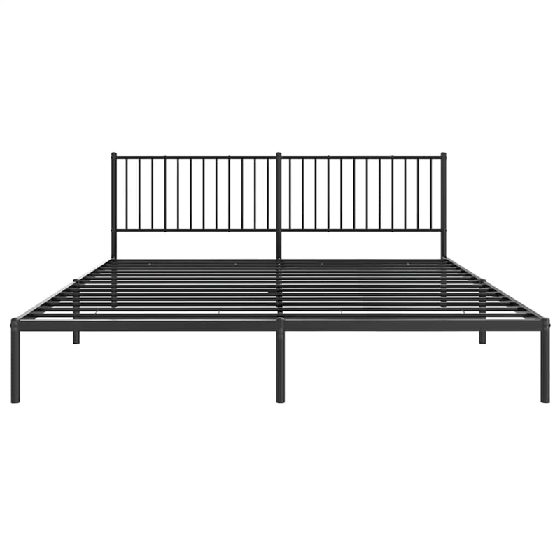 vidaXL Powder-Coated Steel King/Double Bed Frame in Black
