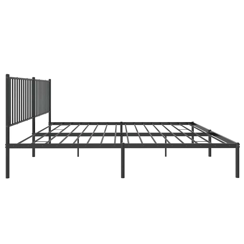 vidaXL Powder-Coated Steel King/Double Bed Frame in Black