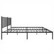 vidaXL Powder-Coated Steel King/Double Bed Frame in Black