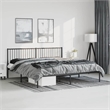 vidaXL Powder-Coated Steel King/Double Bed Frame in Black