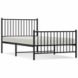 vidaXL Powder-Coated Steel Single Bed Frame in Black