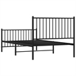 vidaXL Powder-Coated Steel Single Bed Frame in Black