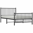 vidaXL Powder-Coated Steel Single Bed Frame in Black
