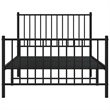 vidaXL Powder-Coated Steel Single Bed Frame in Black