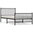 vidaXL Powder-Coated Steel Twin Bed Frame in Black