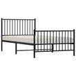 vidaXL Powder-Coated Steel Twin Bed Frame in Black