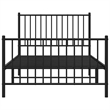 vidaXL Powder-Coated Steel Twin Bed Frame in Black