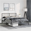vidaXL Powder-Coated Steel Full/Double Bed Frame in Black