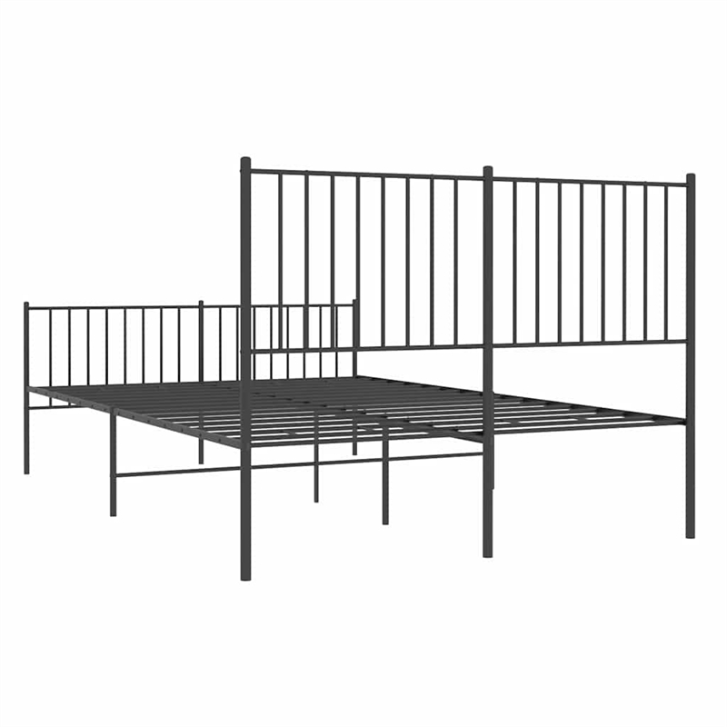 vidaXL Powder-Coated Steel Full/Double Bed Frame in Black