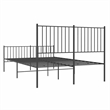 vidaXL Powder-Coated Steel Full/Double Bed Frame in Black