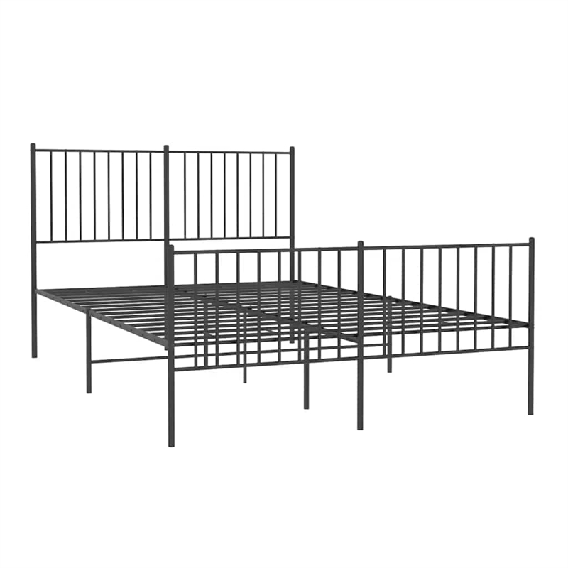 vidaXL Powder-Coated Steel Full/Double Bed Frame in Black
