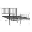 vidaXL Powder-Coated Steel Full/Double Bed Frame in Black