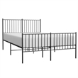 vidaXL Powder-Coated Steel Full/Double Bed Frame in Black