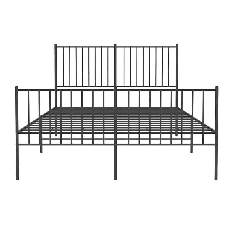 vidaXL Powder-Coated Steel Full/Double Bed Frame in Black