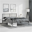 vidaXL Powder-Coated Steel King Bed Frame in Black