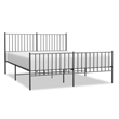 vidaXL Powder-Coated Steel King Bed Frame in Black