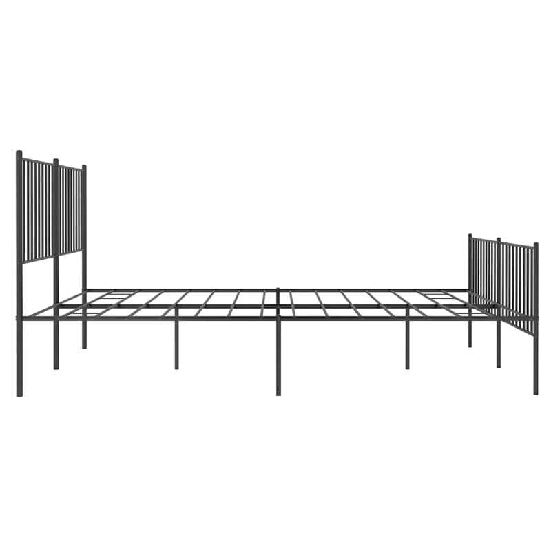vidaXL Powder-Coated Steel King Bed Frame in Black