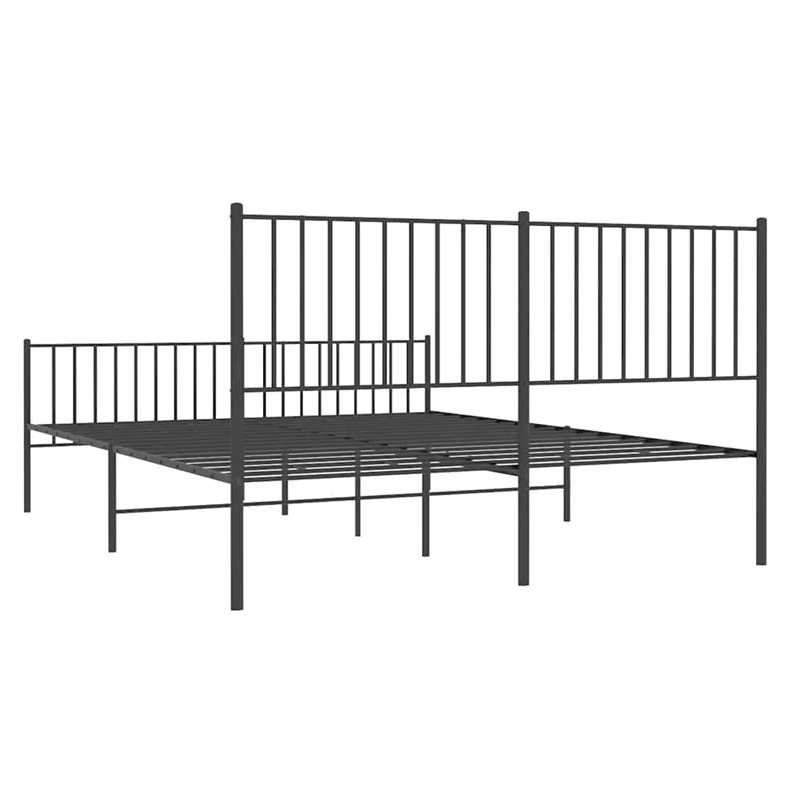 vidaXL Powder-Coated Steel King Bed Frame in Black