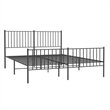 vidaXL Powder-Coated Steel King Bed Frame in Black