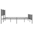 vidaXL Powder-Coated Steel King Bed Frame in Black