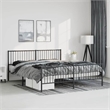 vidaXL Powder-Coated Steel King Bed Frame in Black