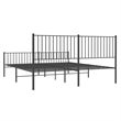vidaXL Powder-Coated Steel King Bed Frame in Black