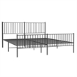 vidaXL Powder-Coated Steel King Bed Frame in Black