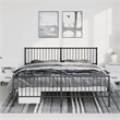 vidaXL Powder-Coated Steel King Bed Frame in Black