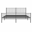 vidaXL Powder-Coated Steel King Bed Frame in Black
