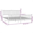vidaXL Powder-Coated Steel King Bed Frame in Black