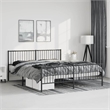 vidaXL Powder-Coated Steel King Bed Frame in Black