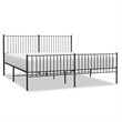 vidaXL 76 x 80 Rectangular Durable Steel Bed Frame in Black
