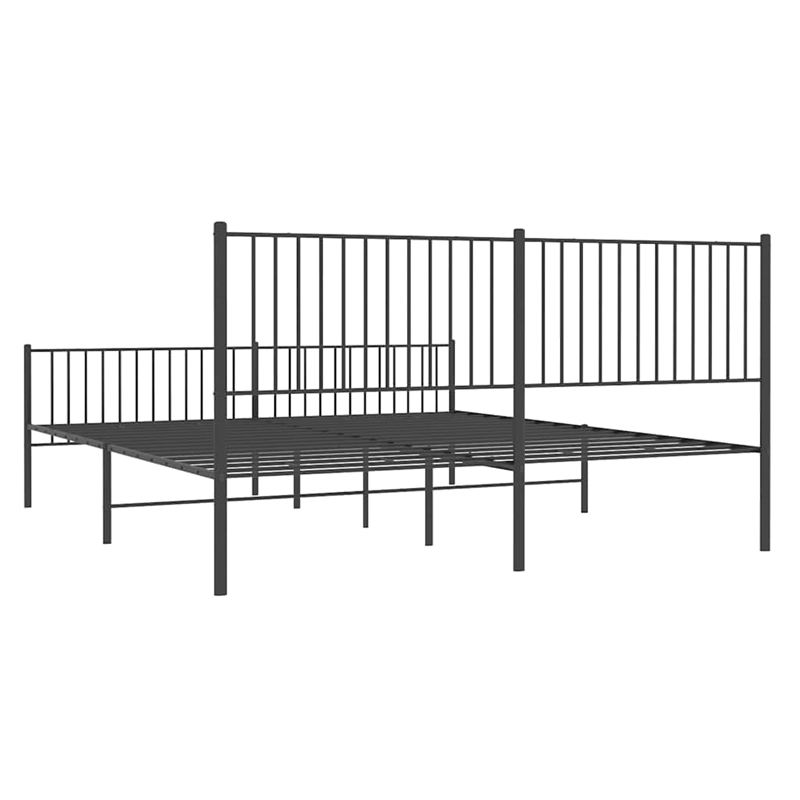 vidaXL 76 x 80 Rectangular Durable Steel Bed Frame in Black