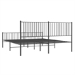 vidaXL 76 x 80 Rectangular Durable Steel Bed Frame in Black