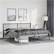 vidaXL 76 x 80 Rectangular Durable Steel Bed Frame in Black