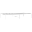 vidaXL Powder-Coated Steel Single Bed Frame in White Steel